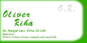 oliver riha business card